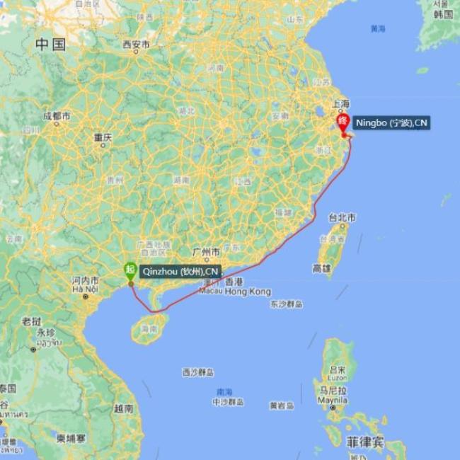 钦州-宁波