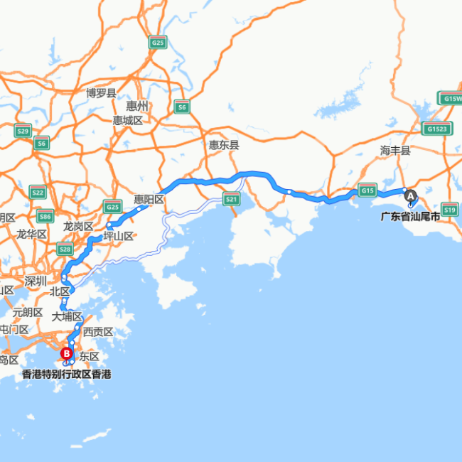 汕尾-香港
