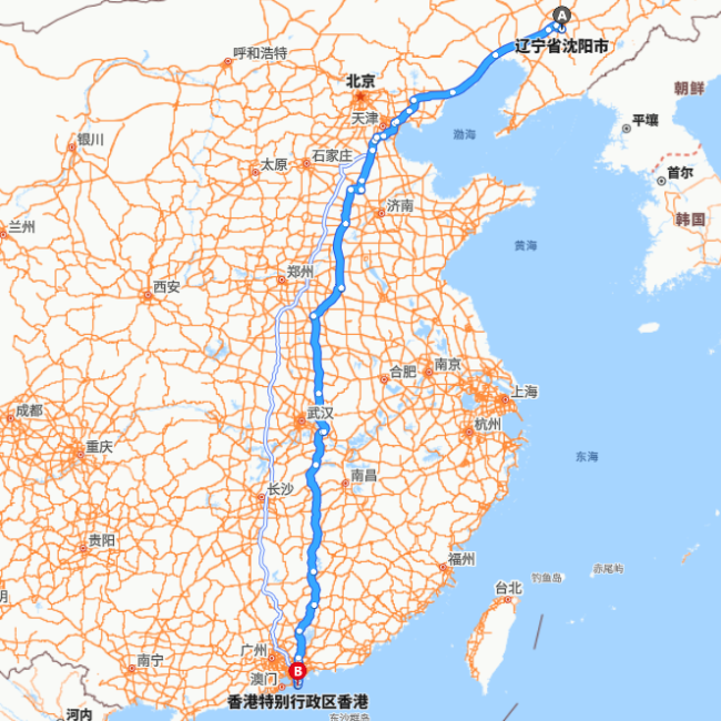 沈阳-香港